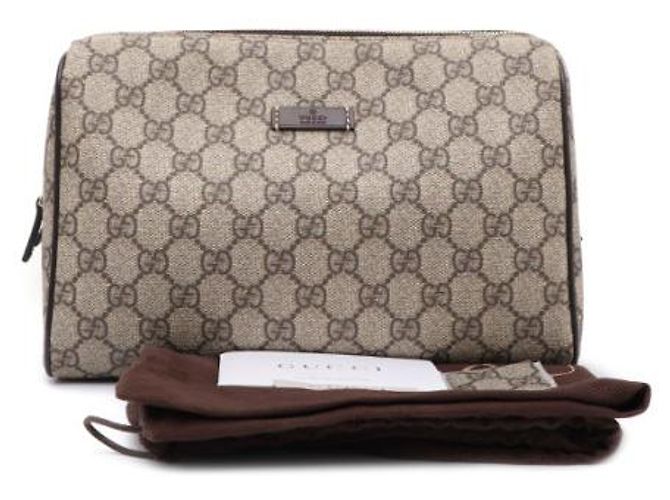 Gucci Pochette in tela GG Supreme Marrone - vista 18