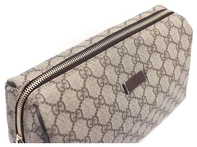 Gucci Pochette in tela GG Supreme Marrone - vista 4