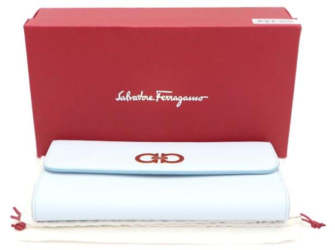 Salvatore Ferragamo Borsa a tracolla Gancini WOC Chain Blu - vista 16