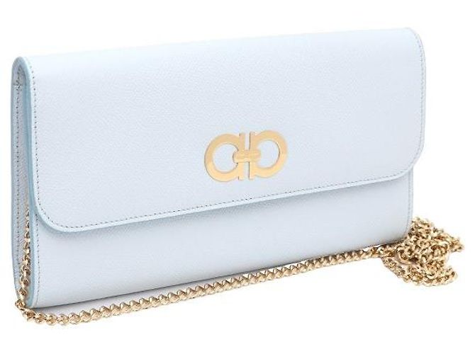 Salvatore Ferragamo Borsa a tracolla Gancini WOC Chain Blu - vista 2