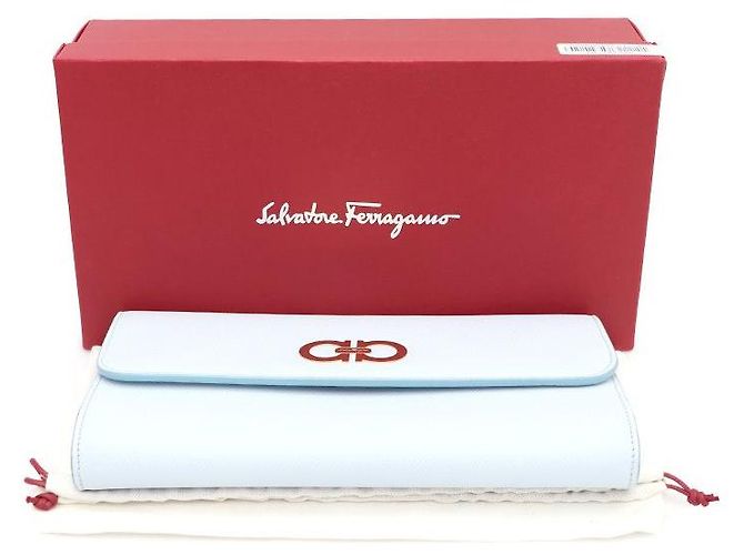 Salvatore Ferragamo Borsa a tracolla Gancini WOC Chain Blu - vista 8