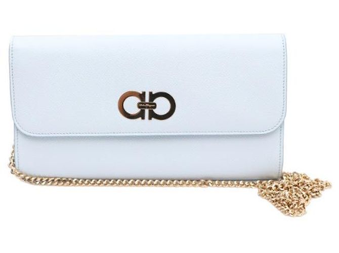 Salvatore Ferragamo Borsa a tracolla Gancini WOC Chain Blu - vista 9