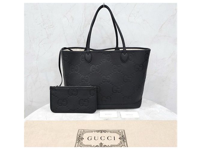 Gucci Nova bolsa shopper Jumbo Large em couro preto - vista 9