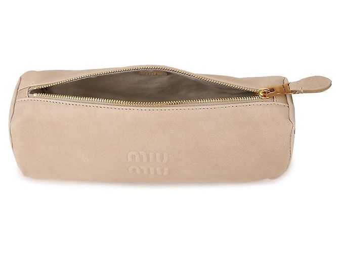 Miu Miu Pochette in pelle Nappa Marrone - vista 7
