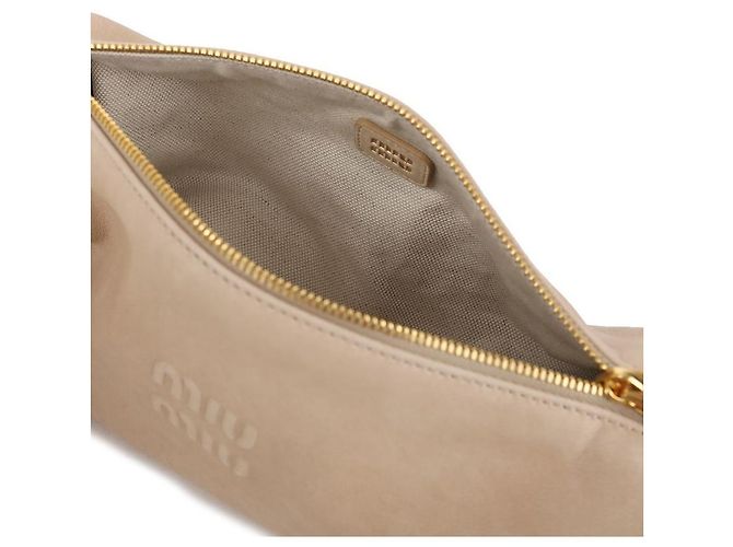 Miu Miu Pochette in pelle Nappa Marrone - vista 8