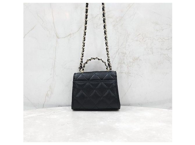 Chanel Saisonale Mini-Crossbody-Bag mit Perlen-Top-Handle und Kette Silber - Ansicht 3