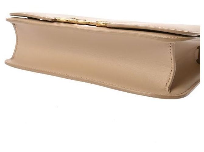 Céline Borsa Medium Triomphe Frame in pelle di vitello lucida Marrone - vista 7