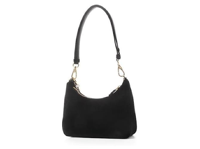 Prada Mini borsa in velluto Réedition Nero - vista 5