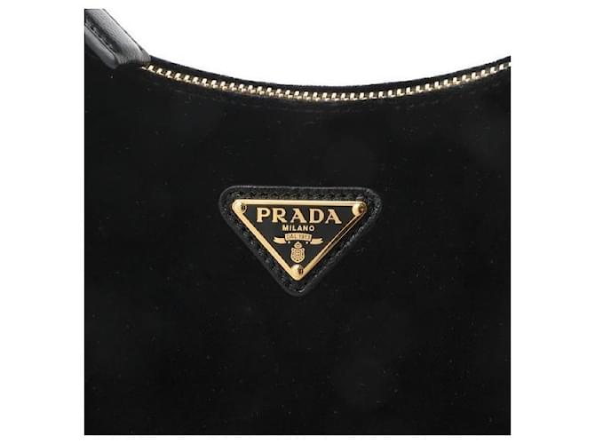 Prada Mini borsa in velluto Réedition Nero - vista 8