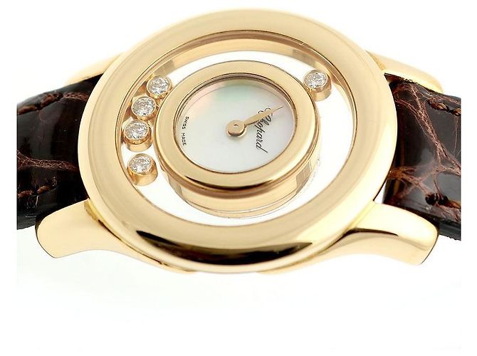 Chopard Reloj Happy Small Floating Diamond de oro para mujer Castaño - vista 12