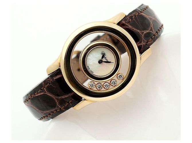 Chopard Reloj Happy Small Floating Diamond de oro para mujer Castaño - vista 16