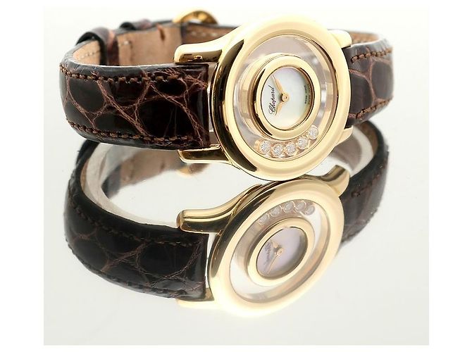 Chopard Reloj Happy Small Floating Diamond de oro para mujer Castaño - vista 18