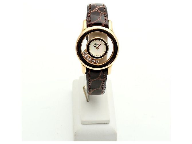 Chopard Reloj Happy Small Floating Diamond de oro para mujer Castaño - vista 3