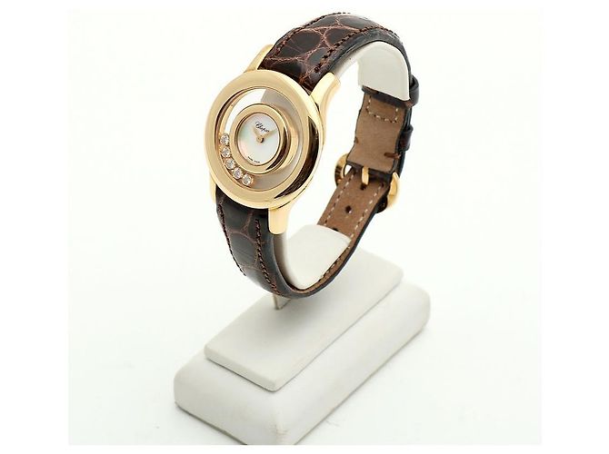 Chopard Reloj Happy Small Floating Diamond de oro para mujer Castaño - vista 4