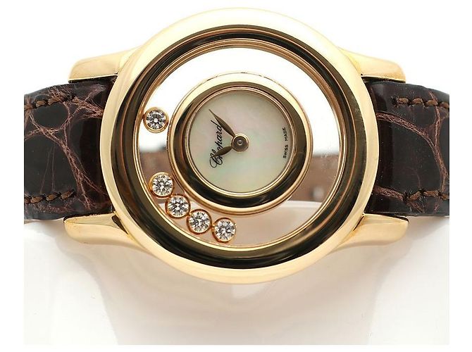 Chopard Reloj Happy Small Floating Diamond de oro para mujer Castaño - vista 8