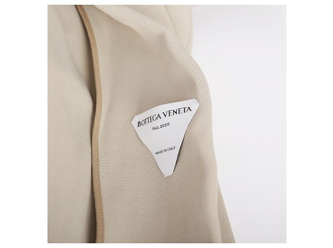 Bottega Veneta Gabardina larga de cuero de doble capa Blanco - vista 11