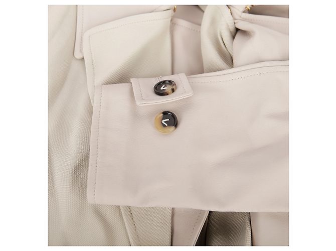 Bottega Veneta Gabardina larga de cuero de doble capa Blanco - vista 4