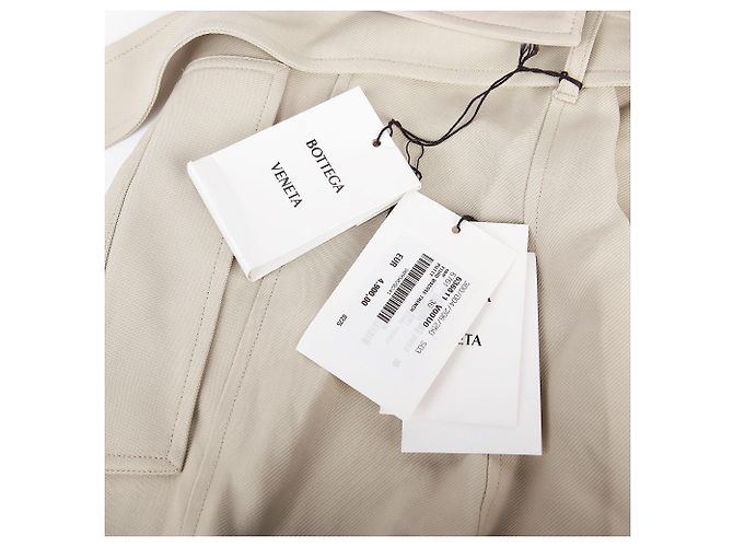 Bottega Veneta Gabardina larga de cuero de doble capa Blanco - vista 9
