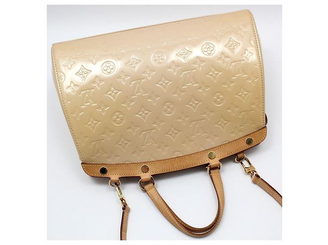 Louis Vuitton Borsa a Spalla Monogram Vernis Brea MM Marrone - vista 3