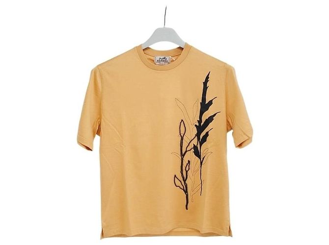 Hermès Camiseta de algodón para hombre Herbier Naranja - vista 3