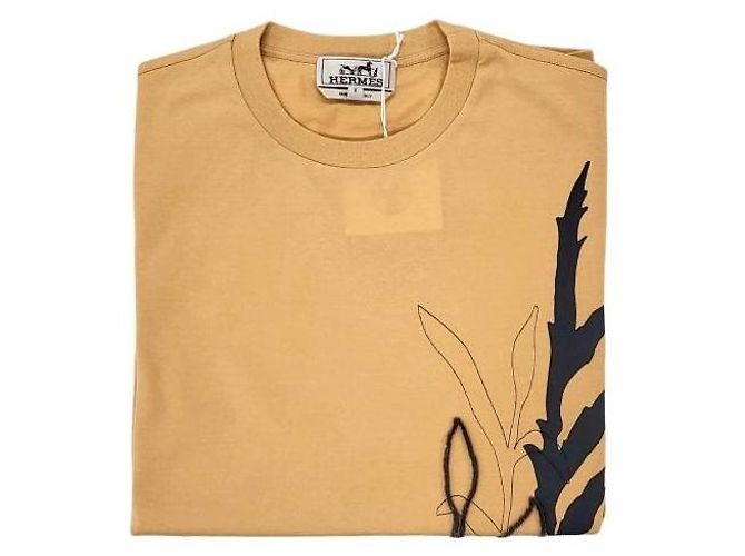 Hermès Camiseta de algodón para hombre Herbier Naranja - vista 7