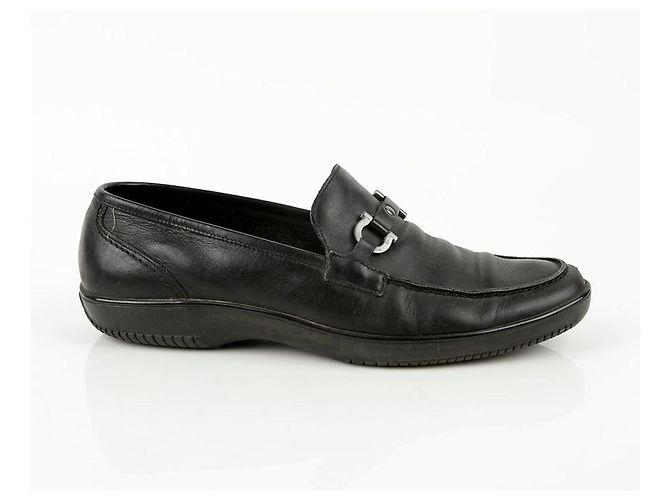 Salvatore Ferragamo Mocassini Gancini in pelle nera - vista 3