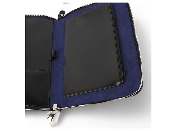 St Dupont Clutch Estée Lauder Line con tracolla croco Nero - vista 7