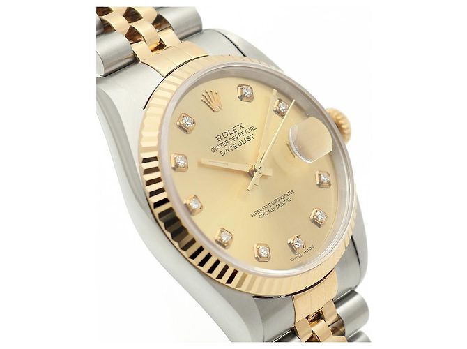 Rolex Montre Datejust pour homme avec combinaison de diamants Aftersetting Doré - vue 11