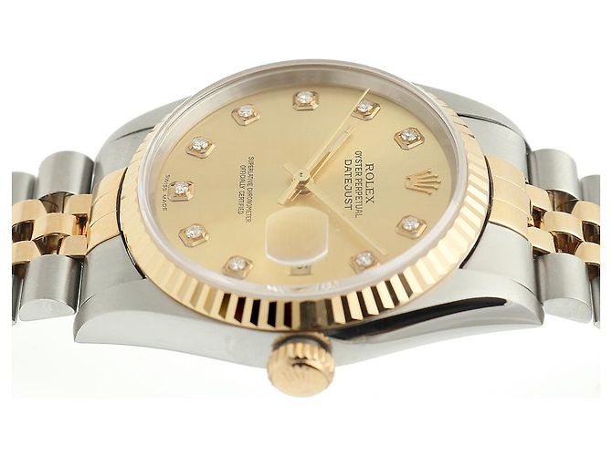 Rolex Montre Datejust pour homme avec combinaison de diamants Aftersetting Doré - vue 12