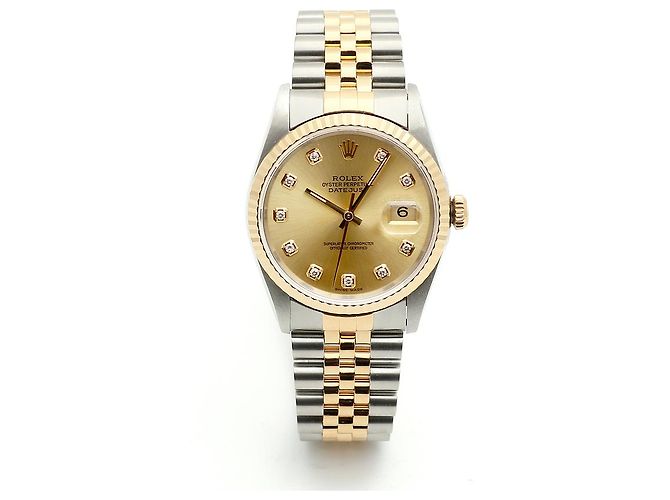 Rolex Montre Datejust pour homme avec combinaison de diamants Aftersetting Doré - vue 16