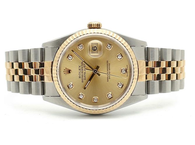 Rolex Montre Datejust pour homme avec combinaison de diamants Aftersetting Doré - vue 18