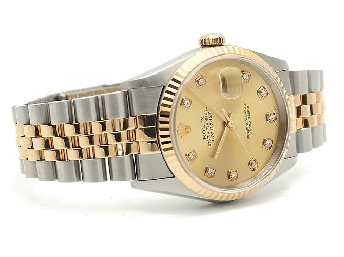 Rolex Montre Datejust pour homme avec combinaison de diamants Aftersetting Doré - vue 19