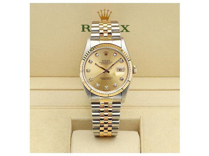 Rolex Montre Datejust pour homme avec combinaison de diamants Aftersetting Doré - vue 2