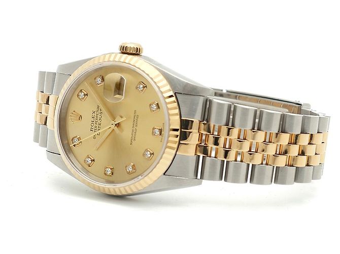 Rolex Montre Datejust pour homme avec combinaison de diamants Aftersetting Doré - vue 20