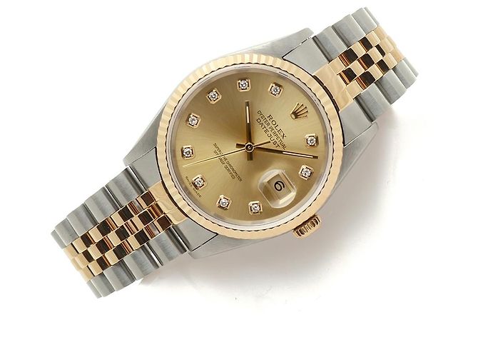 Rolex Montre Datejust pour homme avec combinaison de diamants Aftersetting Doré - vue 22