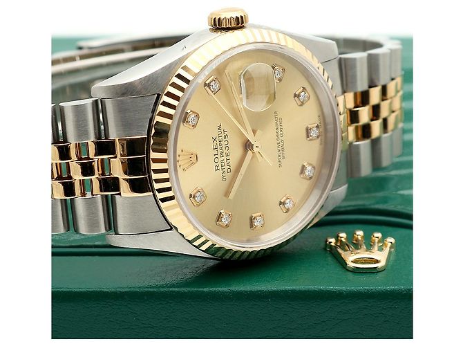 Rolex Montre Datejust pour homme avec combinaison de diamants Aftersetting Doré - vue 24