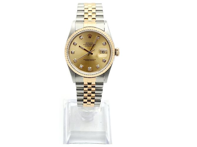 Rolex Montre Datejust pour homme avec combinaison de diamants Aftersetting Doré - vue 3
