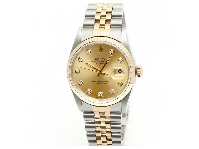 Rolex Montre Datejust pour homme avec combinaison de diamants Aftersetting Doré - vue 8