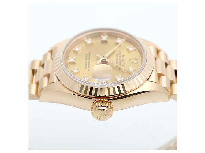 Rolex Relógio Datejust de Ouro para Mulher Original com Diamantes Ten Point e Certificado de Nascimento Laranja - vista 12