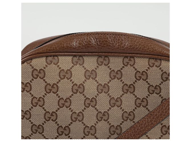Gucci Borsa a tracolla e a spalla Disco in tela jacquard GG con bordi in pelle marrone - vista 2