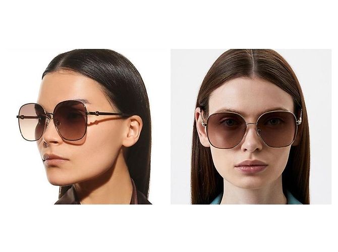 Gucci Sunglasses Square Oversized Gold Frame Asian Fit Luxury Daily Orange - view 3