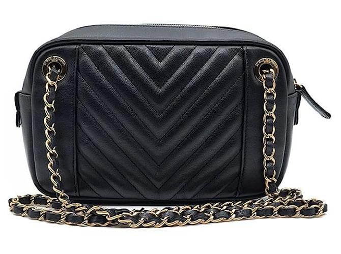 Camera Chanel Borsa a tracolla Chevron Chain Nero - vista 3