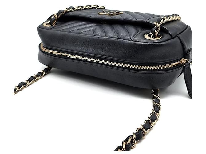 Camera Chanel Borsa a tracolla Chevron Chain Nero - vista 6