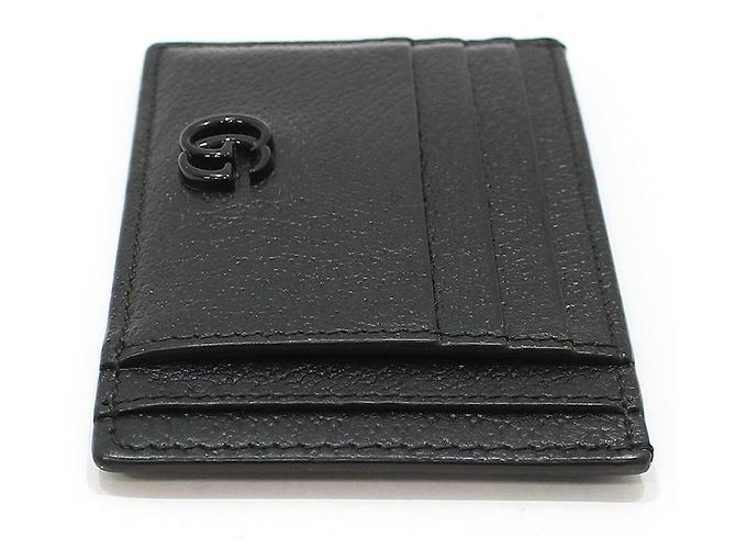 Gucci Black Leather GG Marmont Card Case Wallet - view 5