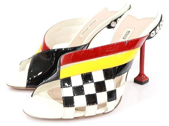 Miu Miu Multicolor Patent Crystal Open Toe Damen Sandalen Mehrfarben - Ansicht 3