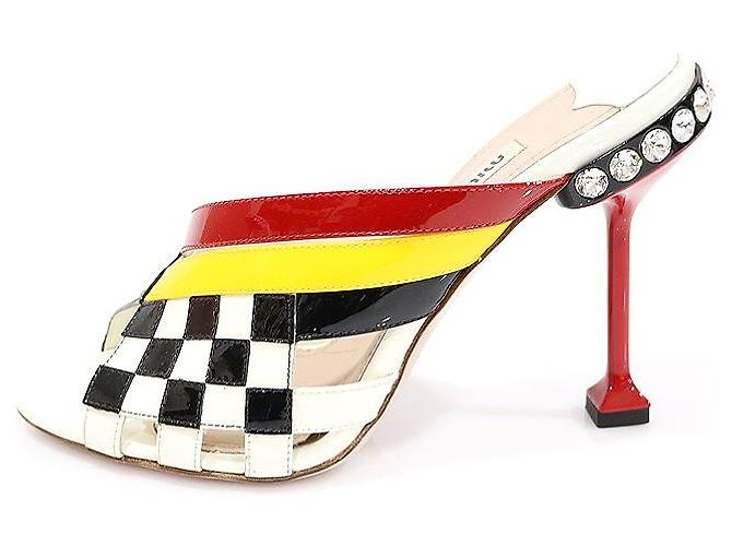 Miu Miu Multicolor Patent Crystal Open Toe Damen Sandalen Mehrfarben - Ansicht 4