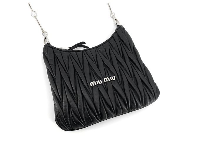 Miu Miu Borsa a tracolla con catena di cristalli - vista 2