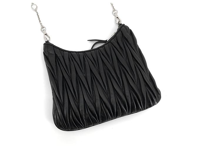 Miu Miu Borsa a tracolla con catena di cristalli - vista 3