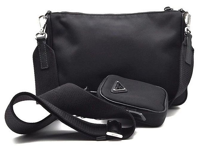 Prada Borsa a tracolla in tessuto Re-Nylon Nero - vista 3