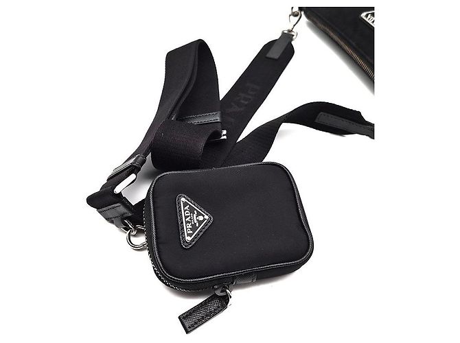 Prada Borsa a tracolla in tessuto Re-Nylon Nero - vista 5